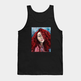 Red hair mermaid girl Tank Top